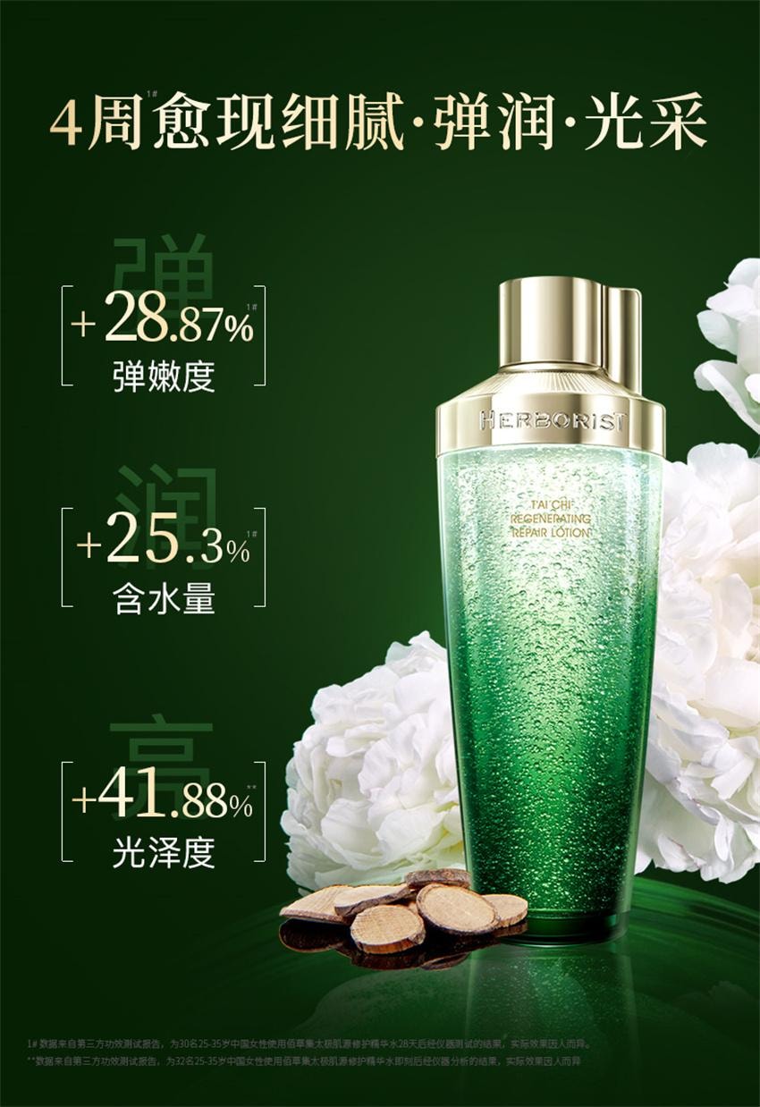 【中国直邮】 HERBORIST佰草集 太极肌源修护精华水 啵啵水 修护紧致爽肤水 补水保湿嫩冬季 200ml/瓶