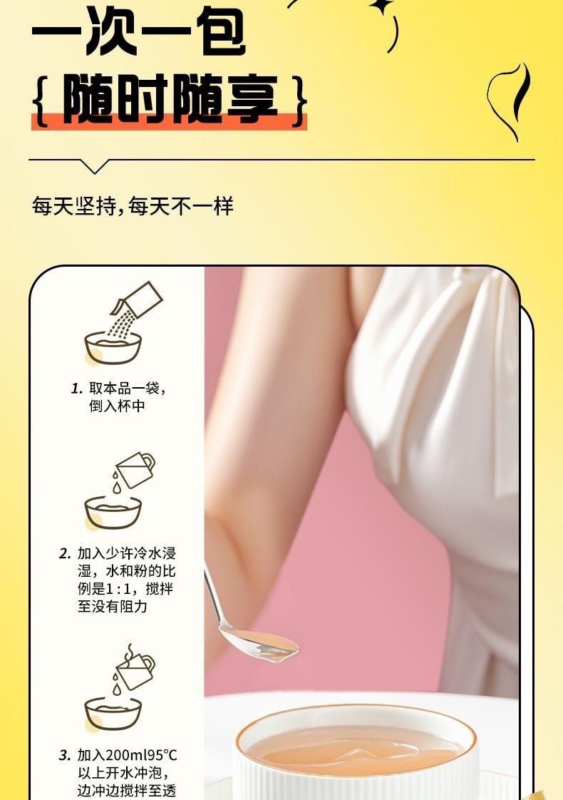 【中国直邮】 南京同仁堂 木瓜葛根粉15g*12条/盒 正品胶原蛋白肽大搭牛奶营养胸早餐粉