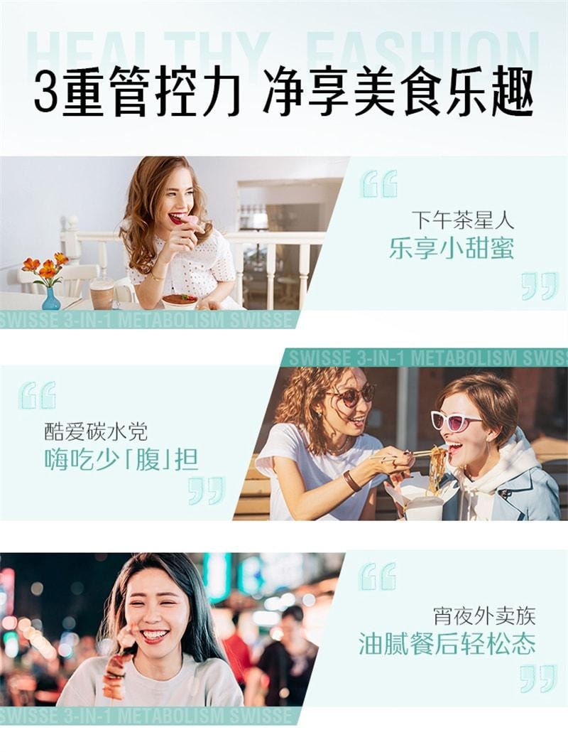 【中国直邮】澳洲 Swisse 阻断碳水脂肪控糖阻油燃脂片 非白芸豆阻断剂大餐救星吃油丸 60片/瓶(明星代言-迪丽热巴)