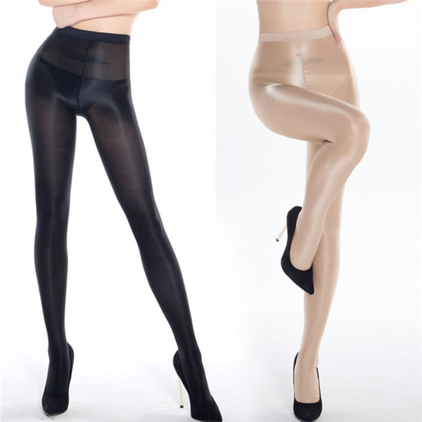 Glossy Stockings Reflective Pantyhose for Women Girls Gray 1 Piece