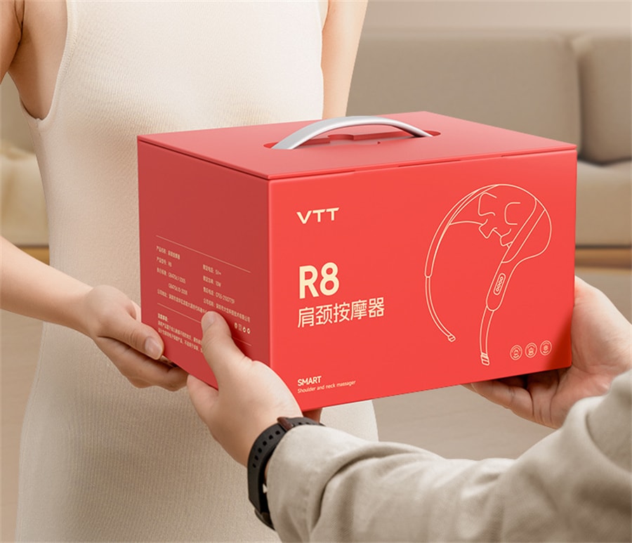 【中國直郵】VTT 頸椎按摩器肩頸腰部背部脖子頸肩膀斜方肌揉捏神器頸部按摩儀 米白色 豪華頂配款