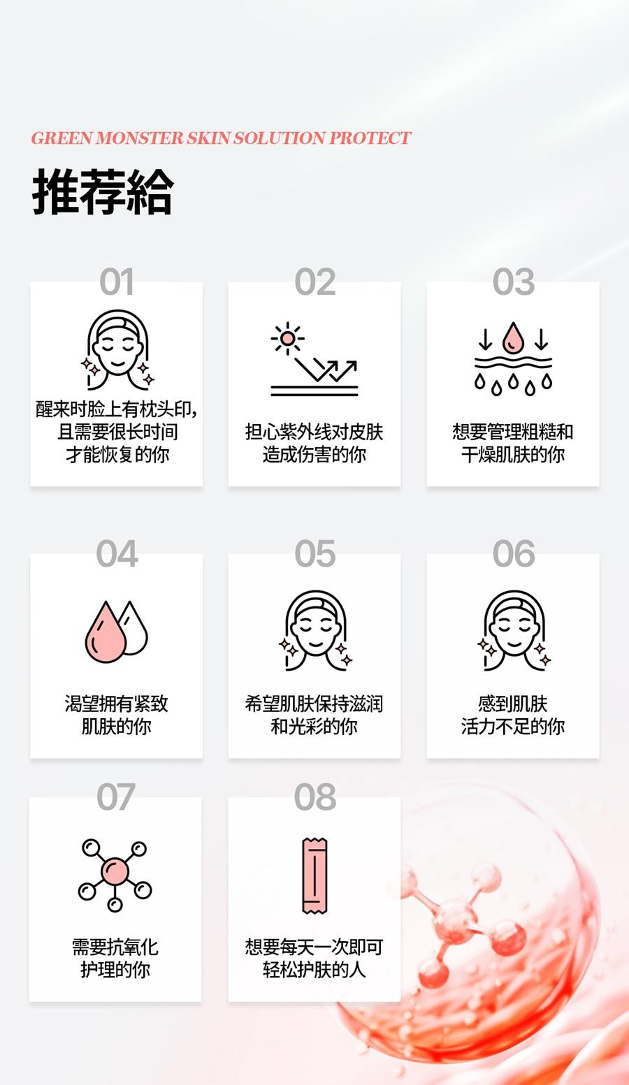 韩国 [Green Monster] 肌肤强健素 / 紧致弹力提升 / 亮采焕肤 / 10支装