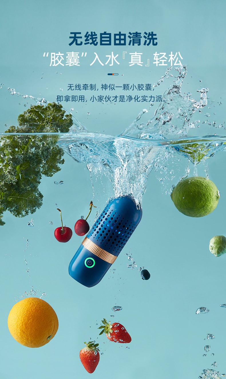 【中國直效郵件】東菱 膠囊蔬果淨化器蔬果清洗機 寶石藍款