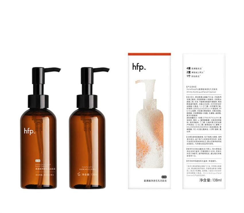 【中国直邮】 hfp 氨基酸净透毛孔洁面液 果酸洁面洗面奶 深层清洁毛孔控油男女去黑头闭口卸妆 138ml/瓶