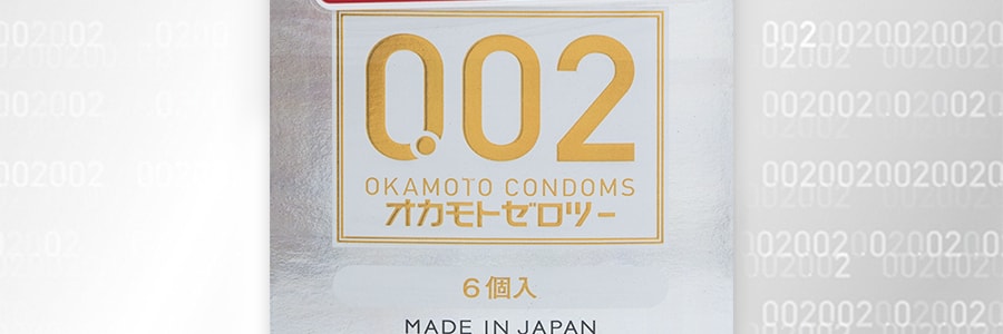 日本OKAMOTO冈本 002系列 经典白金超薄安全套 抗敏聚氨酯 裸感避孕套 6枚入 非乳胶【日本版】 成人用品