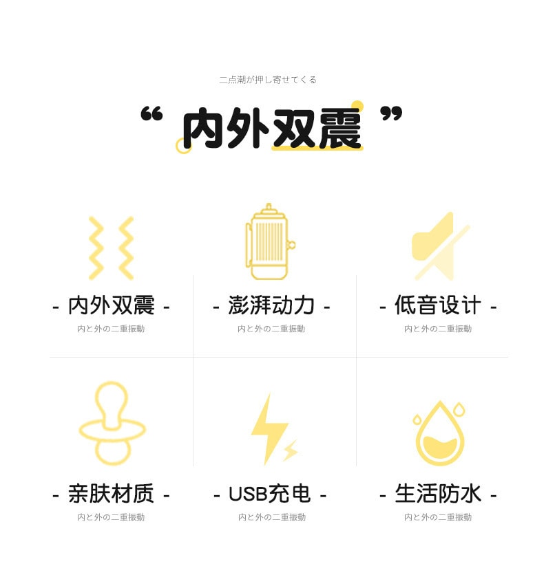 【中國直郵】來樂 萌貓av震動棒雙頭按摩棒USB充電內外雙震女性用品
