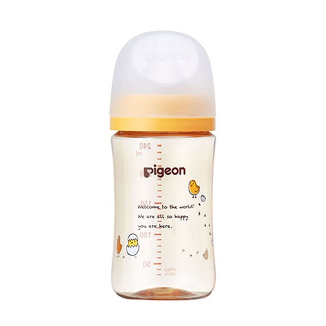 【日本直郵】PIGEON貝親 新生兒三代塑膠奶瓶240ml PPSU奶瓶耐摔仿母乳自然實感 小雞款