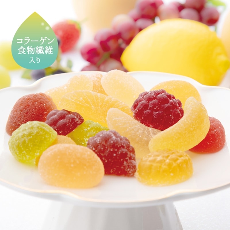 【日本直邮】日本洋果子 西洋果子鹿鸣馆 添加纯天然水果胶原和植物纤维 14种水果果冻软糖14枚入