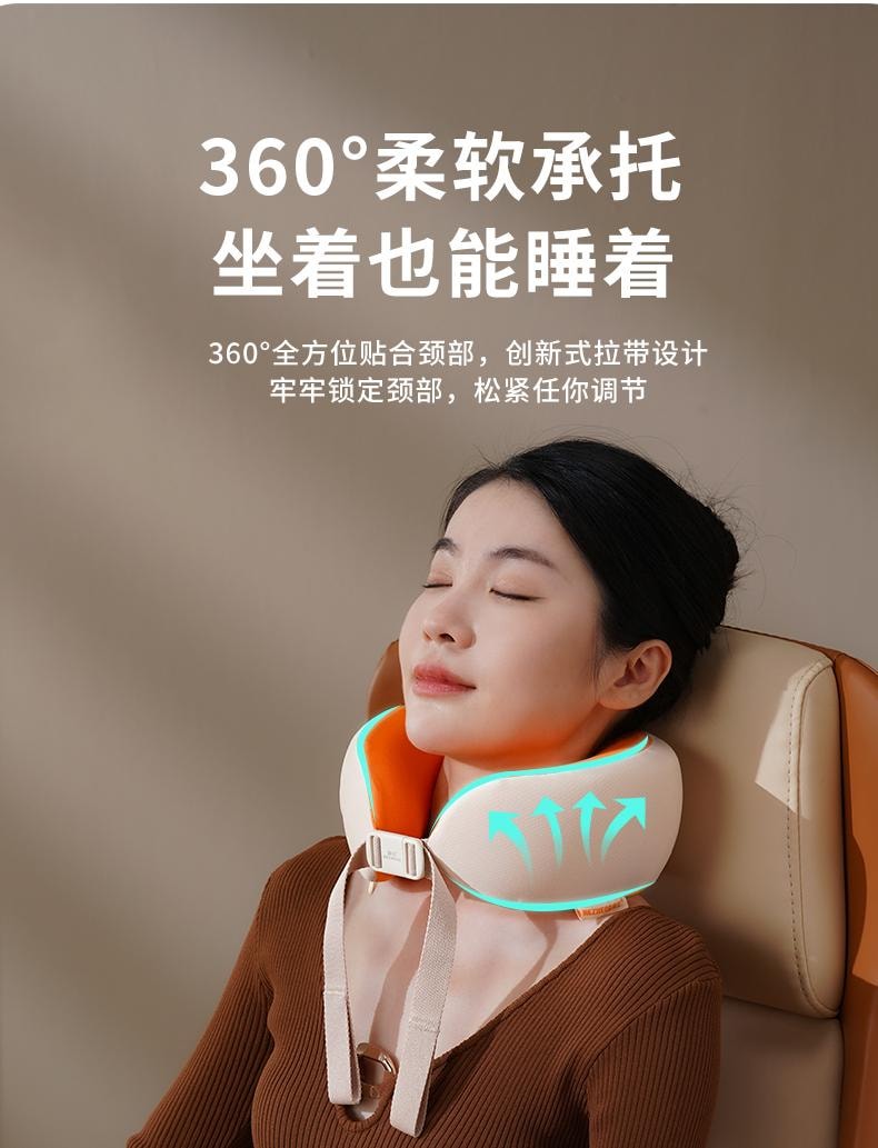 輪滑世界冠軍郭丹代言品牌 中國 和正HEZHENG 升級L型按摩頭頸椎按摩器 橘色 1件