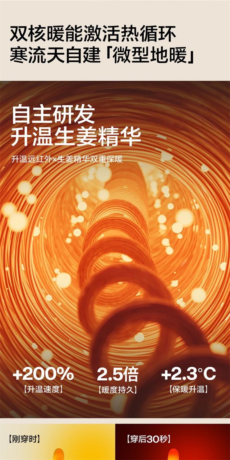 【中国直邮】 草本初色 保暖内衣女薄款隐形肌底美肤衣发热秋衣+秋裤粉底肤套装 130斤-170斤1套装