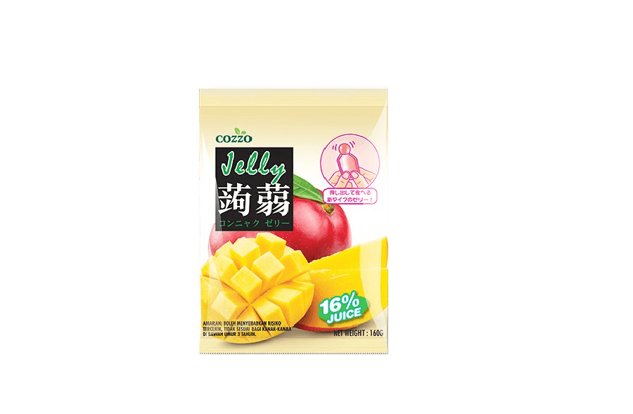 【马来西亚直邮】马来西亚 COZZO 高柔  蒟蒻可吸果汁果冻 - 芒果味 160g