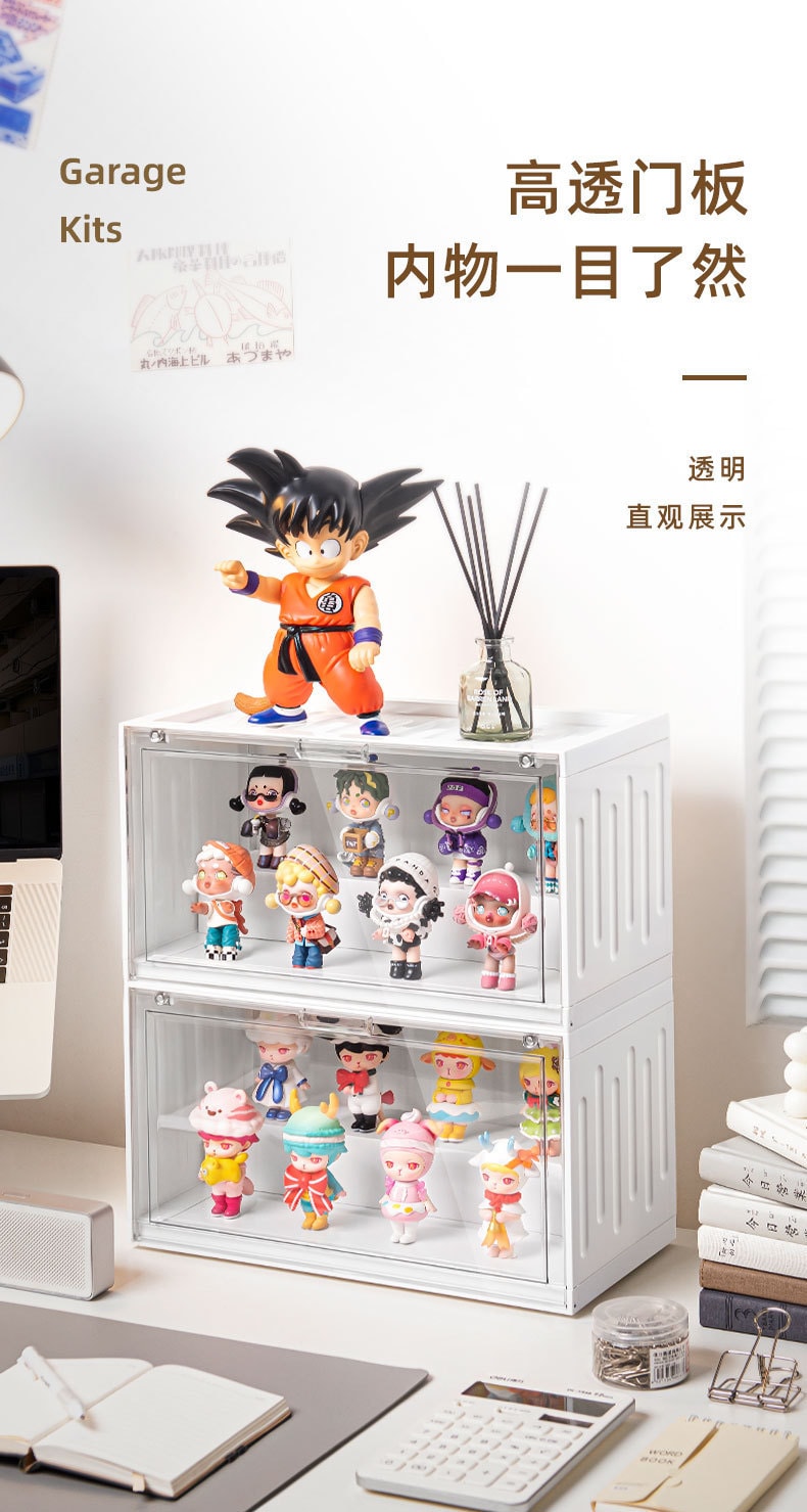 【潮玩家】盲盒手辦貨櫃收納盒展示盒 泡泡瑪特展示櫃 檸檬黃 1個