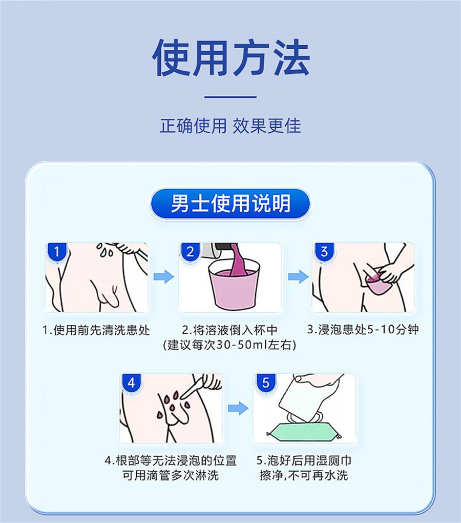 【中國直郵】仁和 高錳酸鉀坐浴婦科醫用外用痔瘡洗龜頭坐浴泡腳殺菌消毒高純度 500ml/瓶