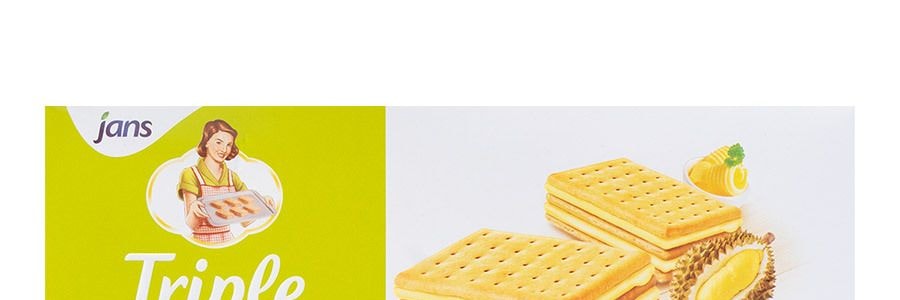 印尼JANS 三層夾心 三明治餅乾 榴槤口味 162g