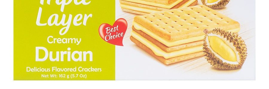 印尼JANS 三層夾心 三明治餅乾 榴槤口味 162g