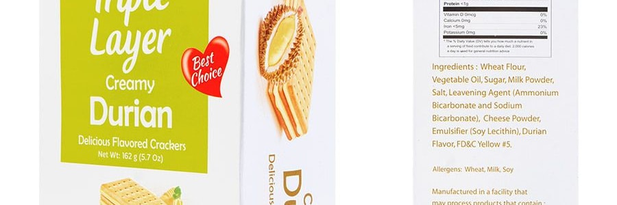 印尼JANS 三層夾心 三明治餅乾 榴槤口味 162g