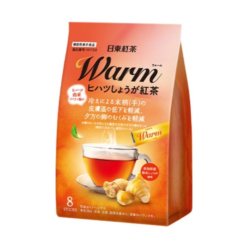 【日本直邮】 日本日东红茶 冲饮奶茶粉 网红下午茶饮 生姜红茶 8袋装