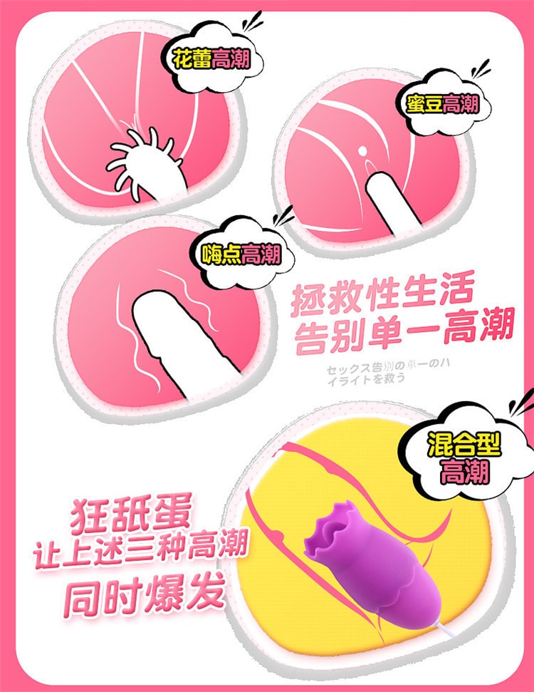 【中國直郵】爽米 舌頭跳蛋 粉紅款 成人情趣用品