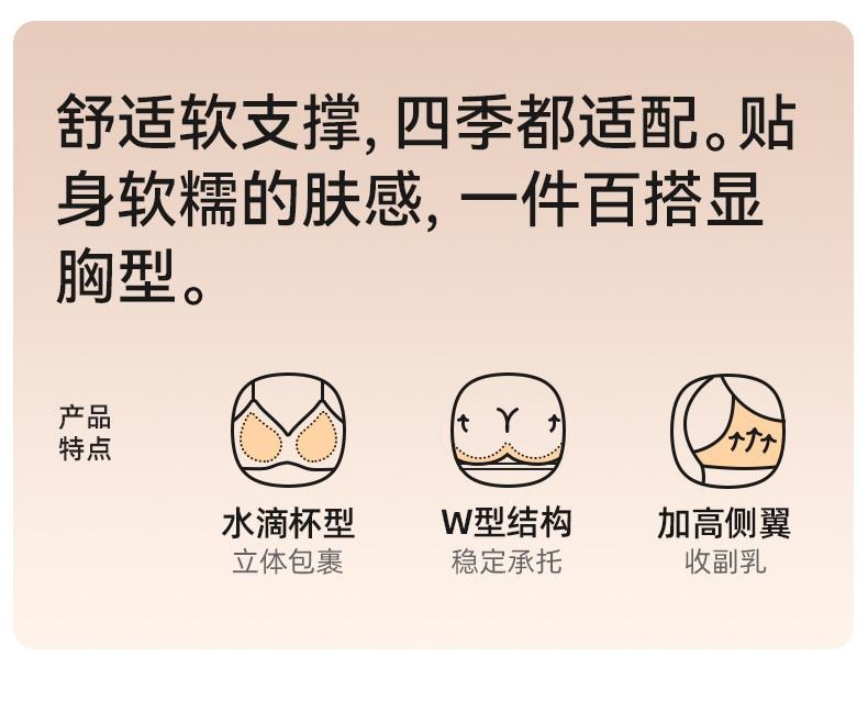 幸棉 黑色M码 夏季隐形无痕文胸舒适软支撑无钢圈聚拢收副乳防下垂内衣薄款美背光面胸罩