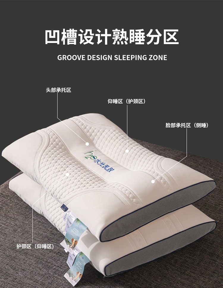 BECWARE新款頭等艙泰國乳膠薄片護頸枕頭芯 家用睡眠枕 48x74公分 款式2 1件入