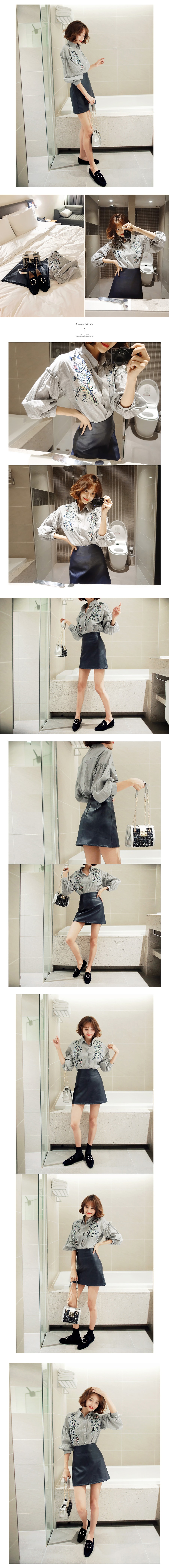 [KOREA] Faux Leather Mini Skirt #Black M(27-28) [免费配送]