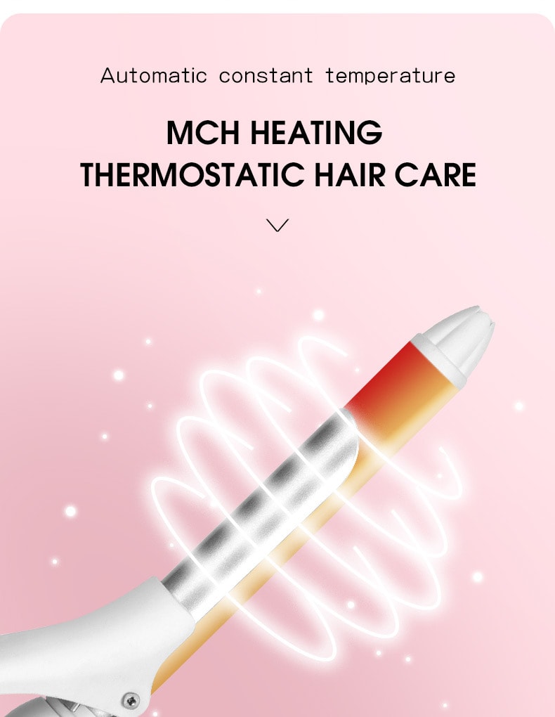 K·SKIN金稻 捲髮棒電動 防燙電捲髮棒 加長小卷迷你 瀏海內扣羊毛捲 KD580 白色