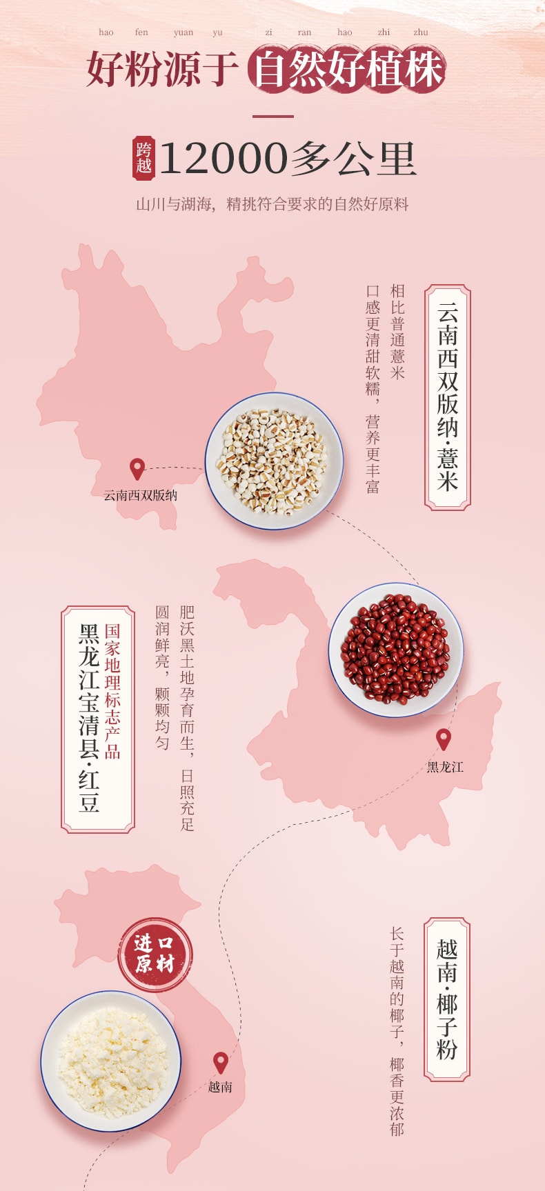 【中国直邮】李子柒红豆薏米粉薏仁粉粥五谷营养速食早餐代餐 350g