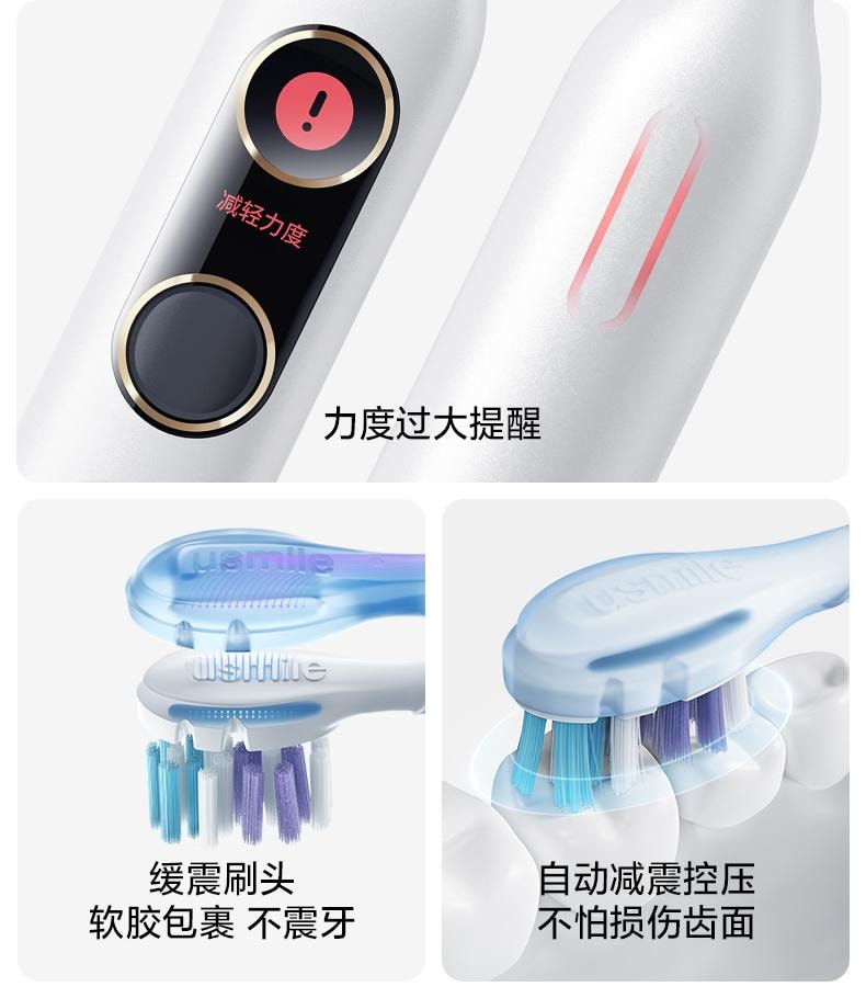 【美國直效郵件】 USMILE 口腔護理組 Y10pro白色電動牙刷 1支 + C10藍色沖牙器 1台