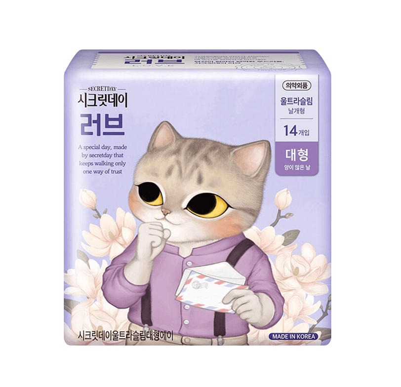 韓國SECRET DAY LOVE系列 超薄有機衛生棉 L號 29cm 14片