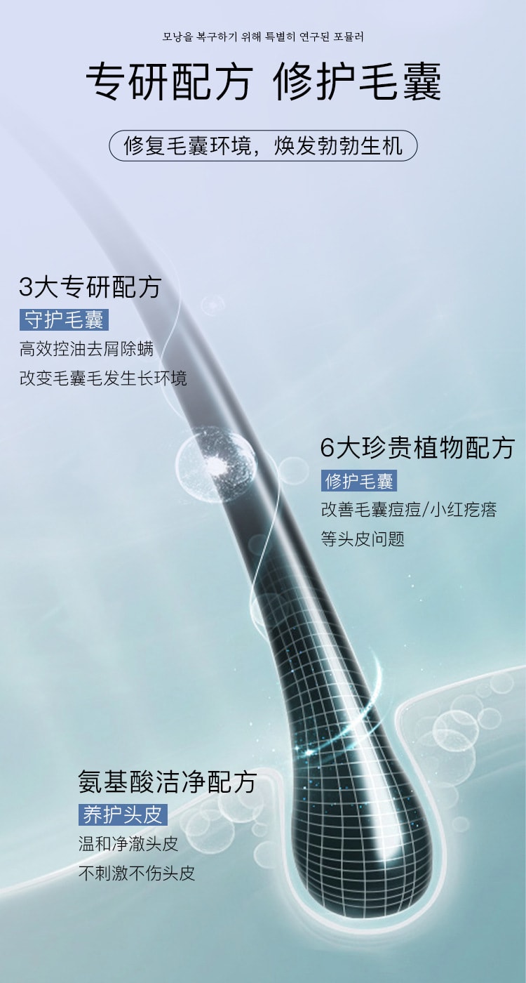 【中国直邮】南京同仁堂 毛炎宁 植萃祛痘去屑护理氨基酸洗发水500ml/瓶