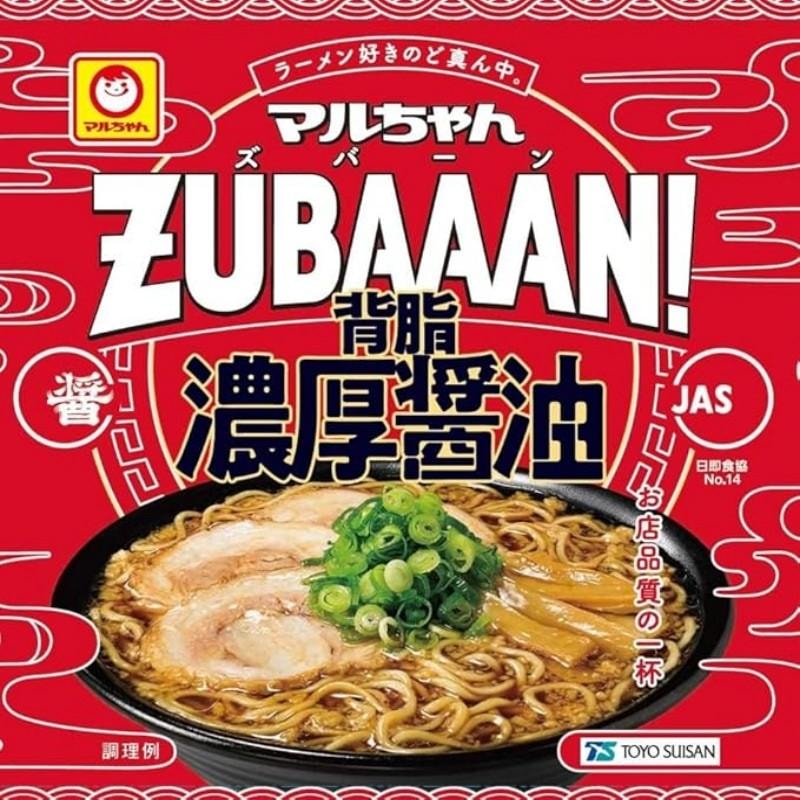 【日本直邮】 日本 MARUCHAN ZUBAAAN!背脂浓厚猪骨 方便面 速食面 浓厚酱油拉面 1包装