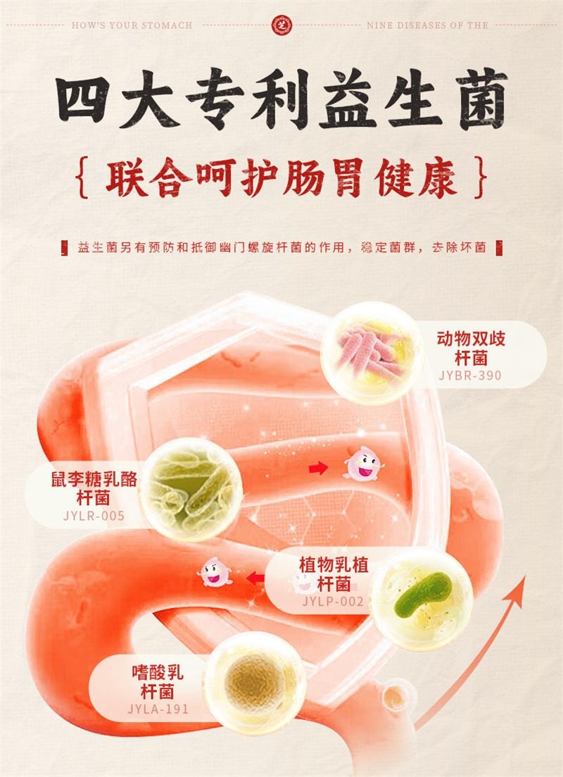 【中國直郵】 九芝堂 山藥猴頭菇粉養胃粉八珍粉益生菌腸胃營養早餐沖飲即食調理 500g