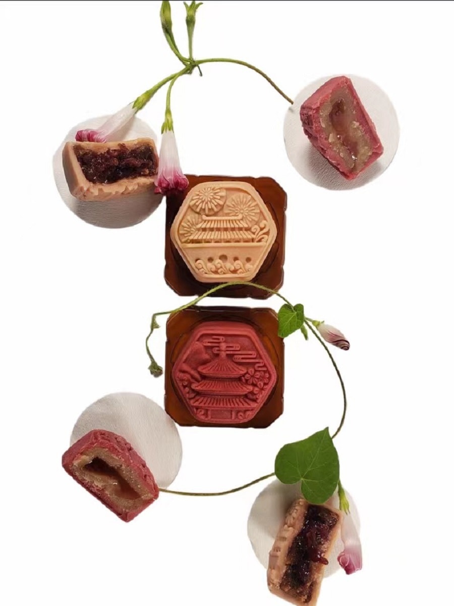 中国 一品紫禁 桃山皮红酒蔓越莓月饼 桃山皮玫瑰樱桃月饼 中式喜乐礼盒 伴手礼 120克