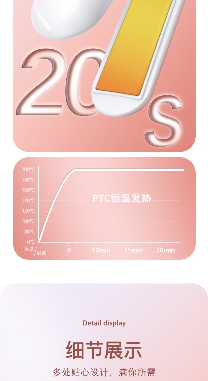 【中國直郵】小方|USB小型直髮器 WX99 粉紅色