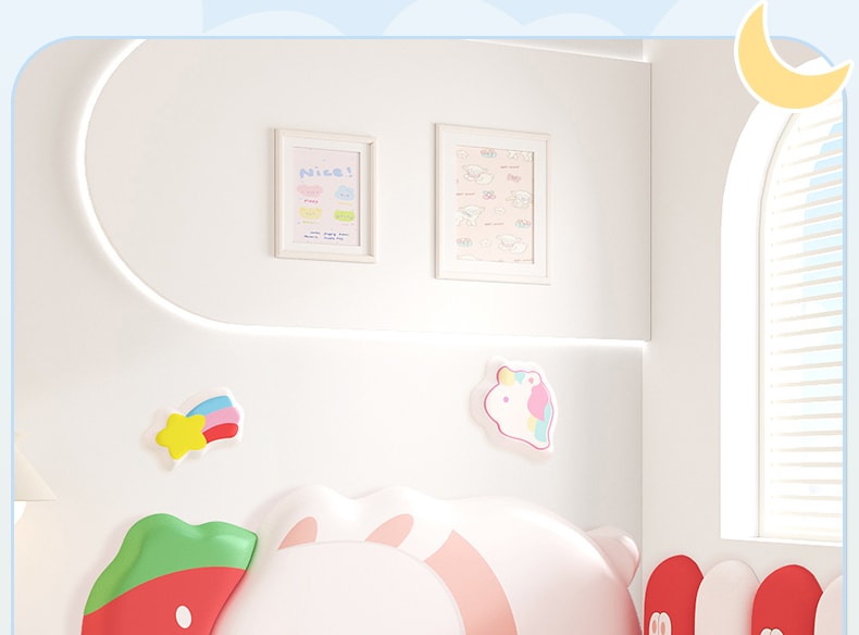 Head Soft Bag Children's Room Headboard For Boys And Girls Anti-Collision Wall Adhesive - Cat Model 180cm*82.4cm 1 Pc