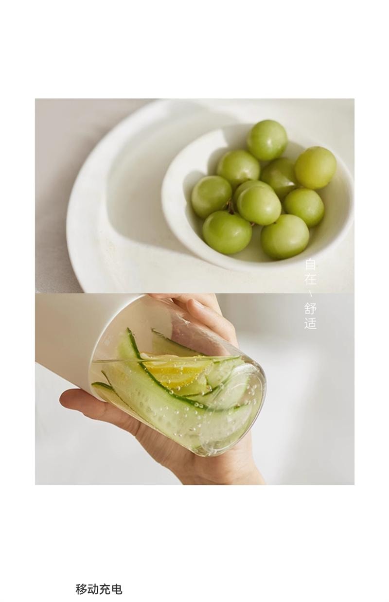 【中国直邮】 OLAYKS 立时榨汁机小型便携式无线充电多功能碎冰果汁机 陶白色 1个装