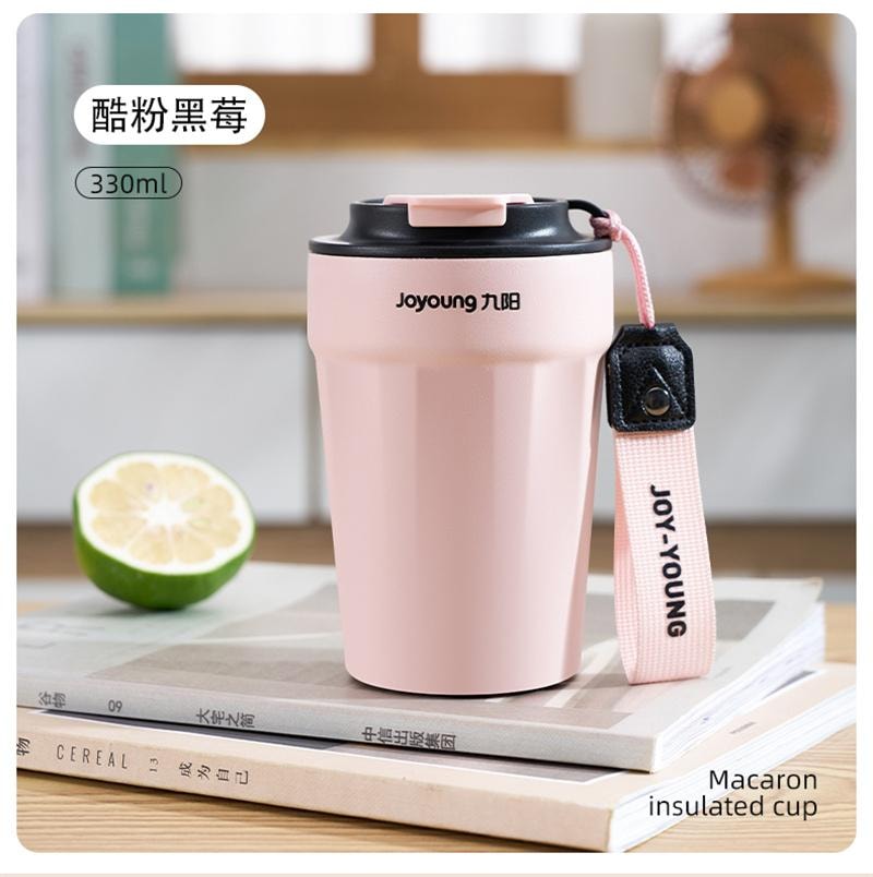【中国直邮】 九阳 保温杯陶瓷内胆咖啡杯304不锈钢水杯男女 330ML白色 1个装