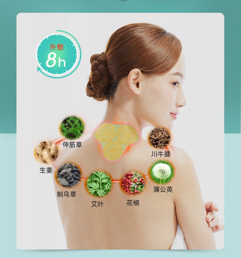 【中国直邮】云南本草 艾草颈椎贴富贵包艾叶发热艾灸贴关节贴腰椎贴肩颈膝盖贴 颈椎贴(12贴/盒)