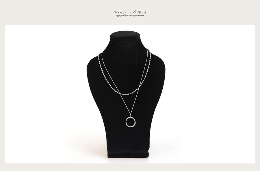 KOREA Layered Chain Circle Necklace #Silver [Free Shipping]