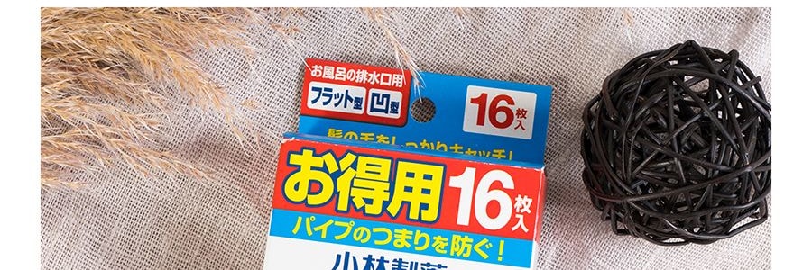 日本KOBAYASHI小林製藥 水槽地漏毛髮收集貼濾紙 排水口濾網 16片入