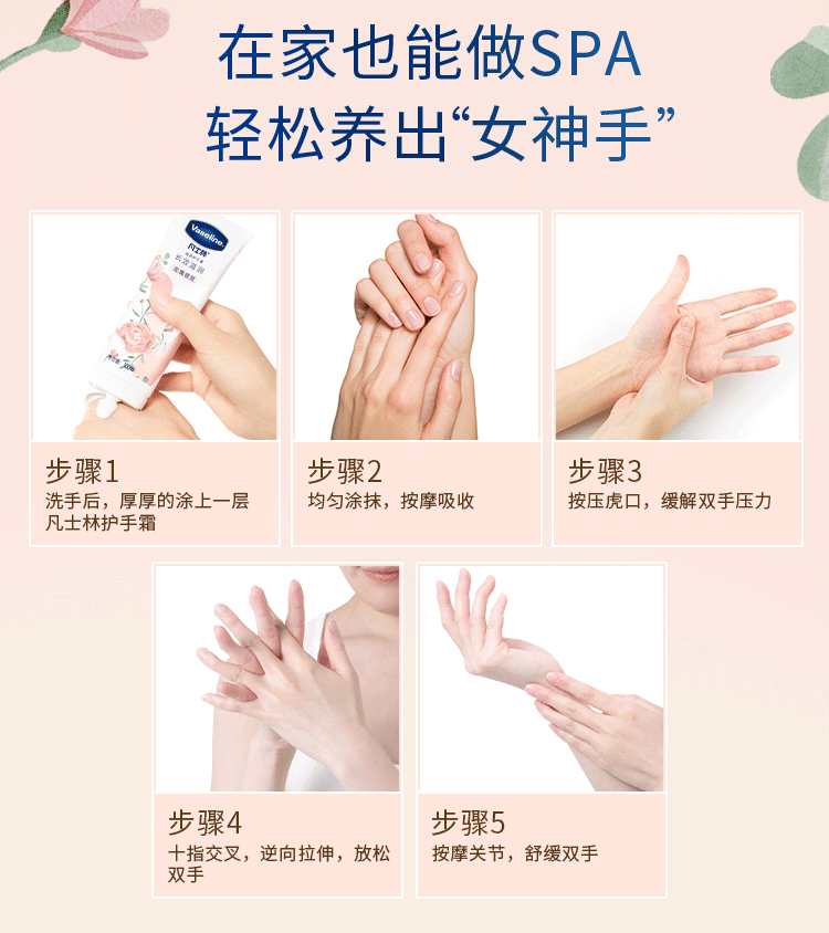 【中国直邮】日本 凡士林 倍润护手霜套装 白桃乌龙50ml+玫瑰西柚50ml 【艺术家限定系列】72小时水润柔嫩