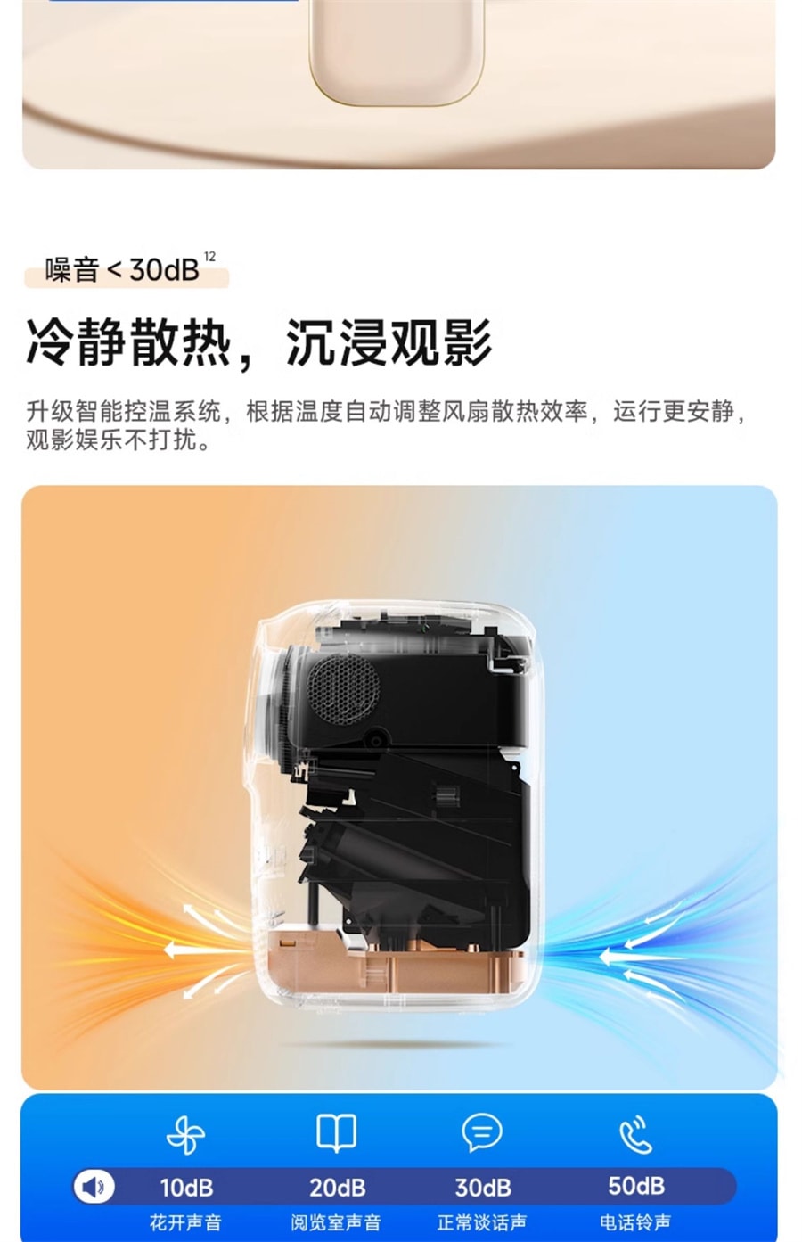 【中國直郵】大眼橙 C1air雲台投影機家用1080P全高清智能便攜 官方標配
