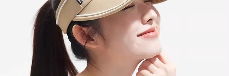小野和子 防晒帽 遮阳帽 空顶帽  可折叠收纳便携帽子 黑色