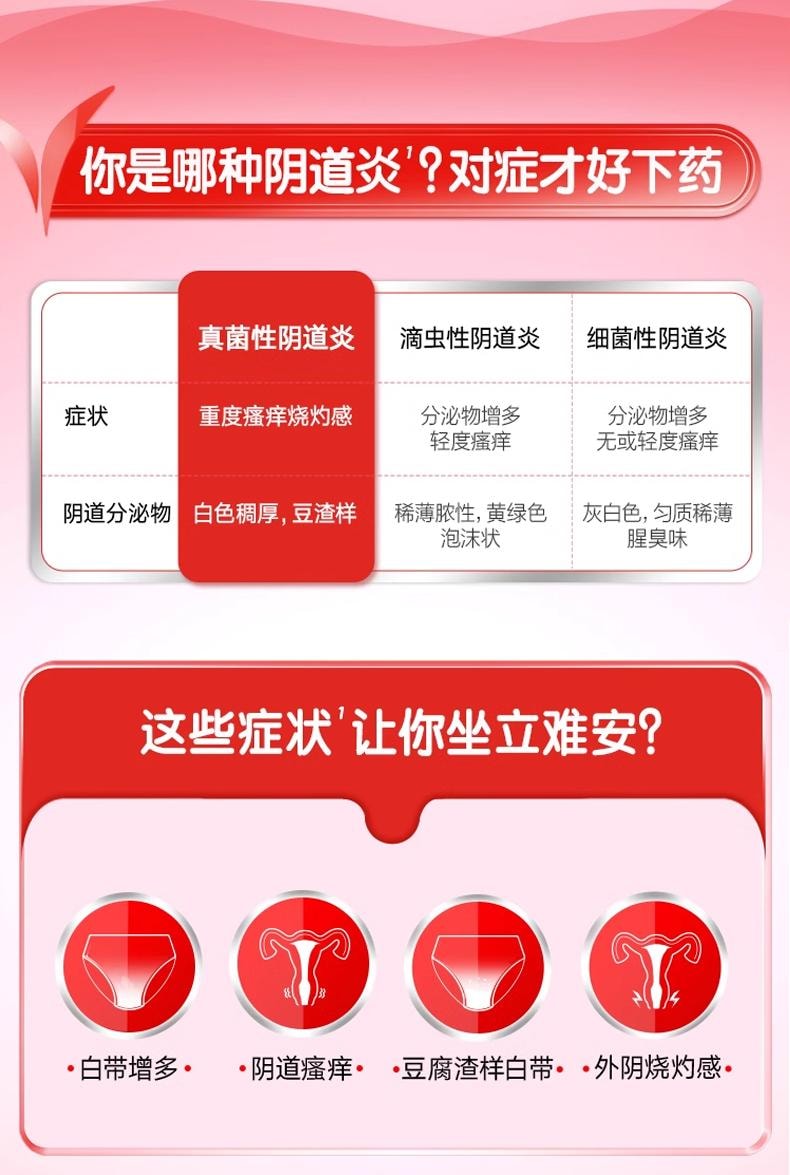 凯妮汀 克霉唑阴道片 1片 阴道炎 妇科炎症专用药 一盒一片一疗程 单盒装