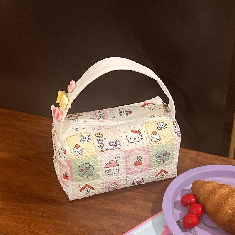 【中国直邮】 亲太太 卡通猫咪收纳包化妆洗漱包外出旅行手提包 1件装 (无配饰)