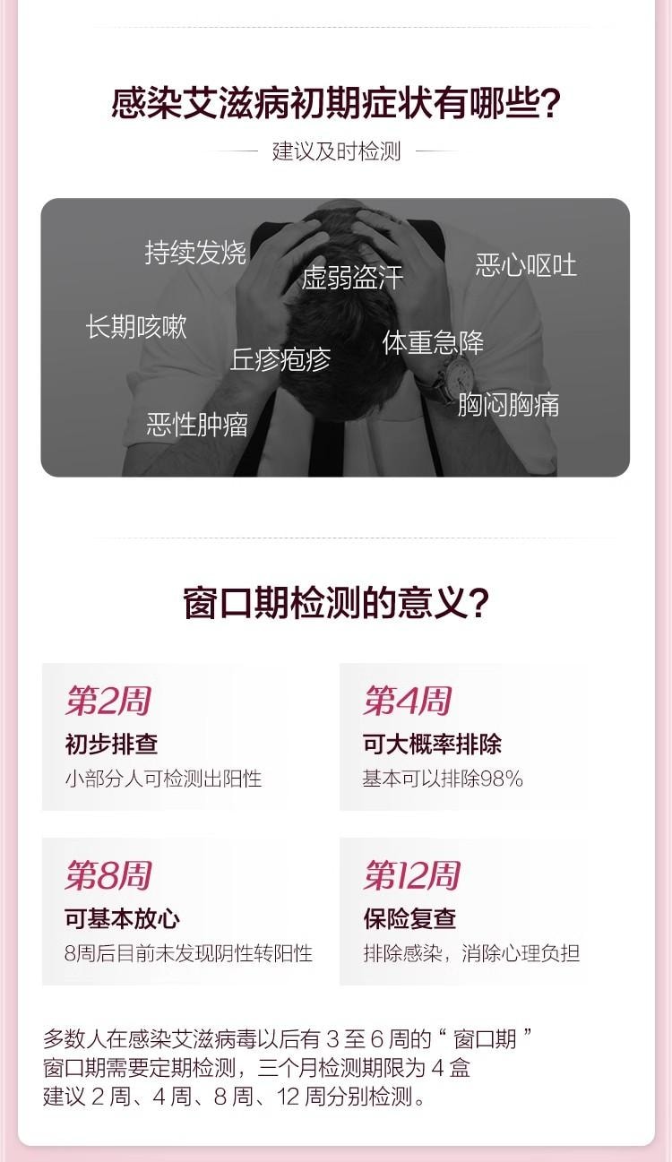 杰士邦 测试纸1盒HI.V检测FX双检四项自检自测非四代(建议一次购买四盒)