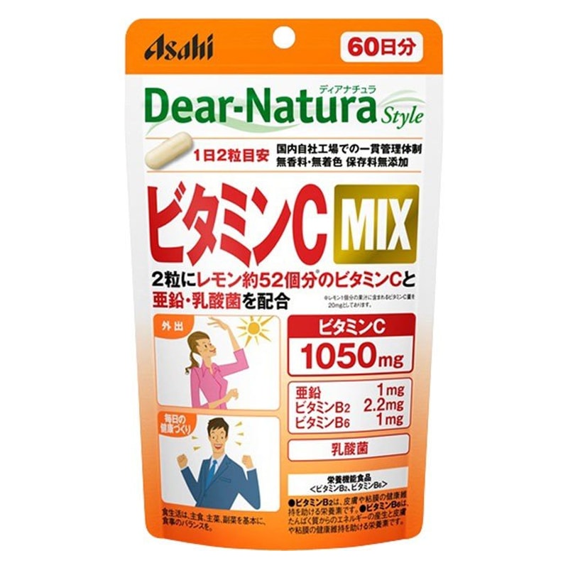 日本Asahi朝日Dear-Natura维生素C120粒富含营养- 亚米