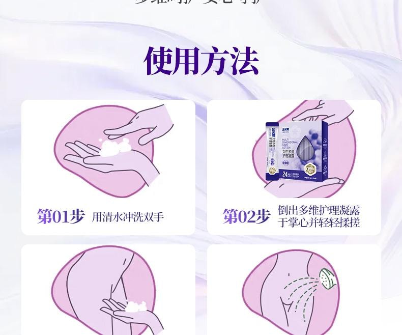 [Intimate Care Solution] Portable Pack of 24 Strips, Multi-Care Gel, Prevents HPV Before and After Intercourse, Antibacterial Wash