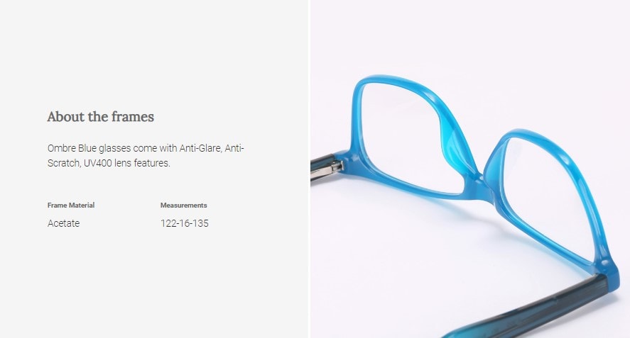 Digital Protection Eyeglasses: Ombre - Blue (DL75028 C3) - Lens Included