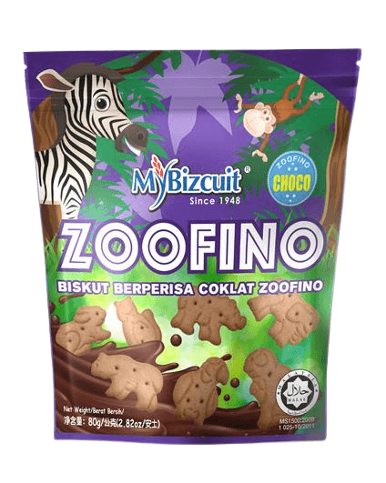 【马来西亚直邮】马来西亚 MYBIZCUIT麦比客 ZOOFINO巧克力动物饼干 80g